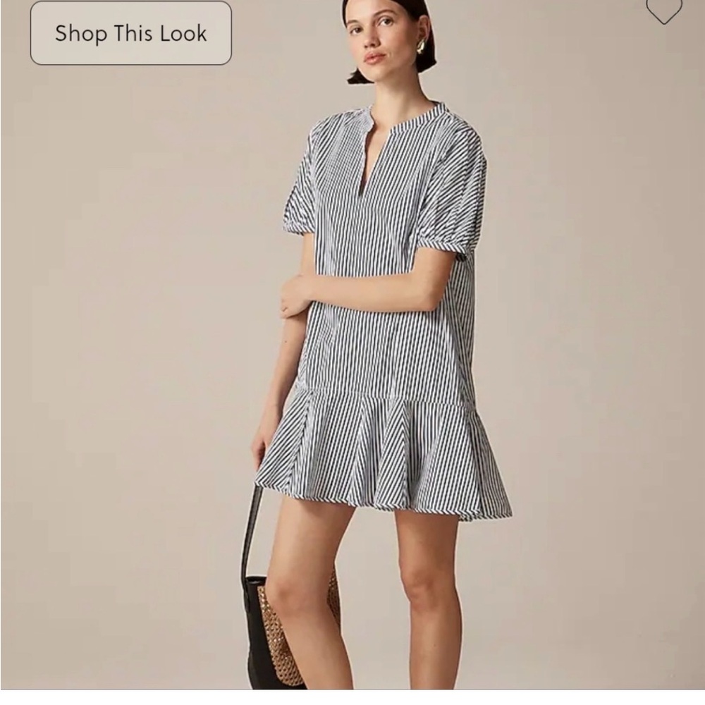 J.‎ Crew Delilah Dress in Striped Cotton Poplin